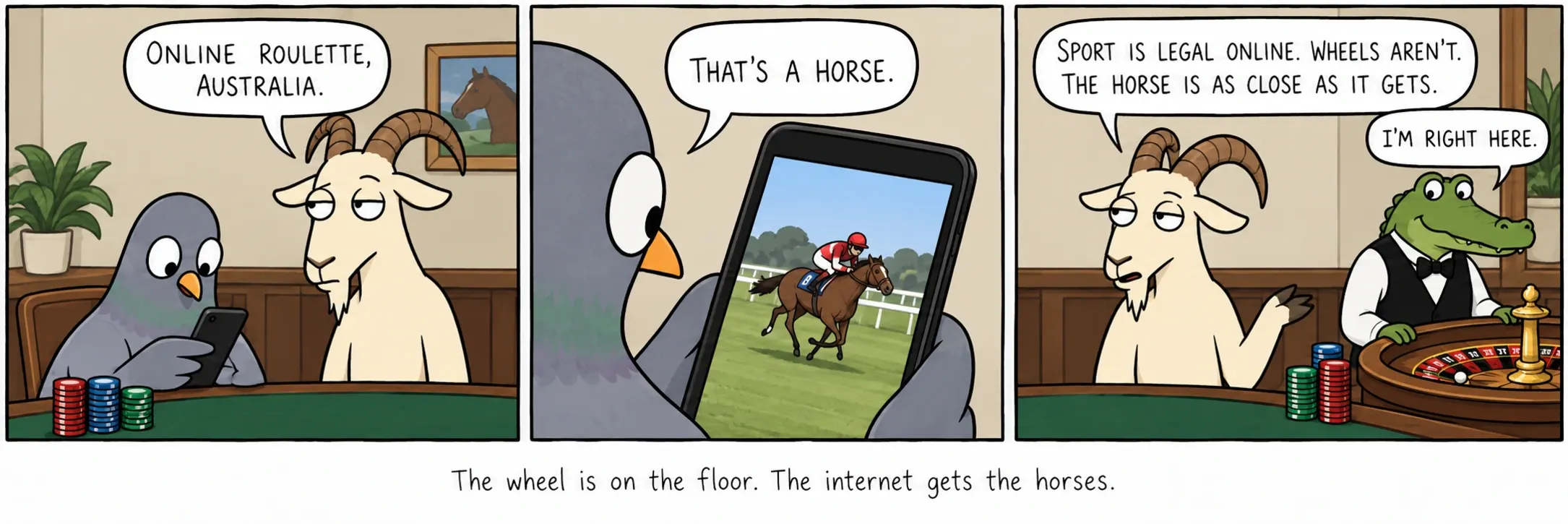 El cilindro está en la sala. Internet se queda con los caballos.