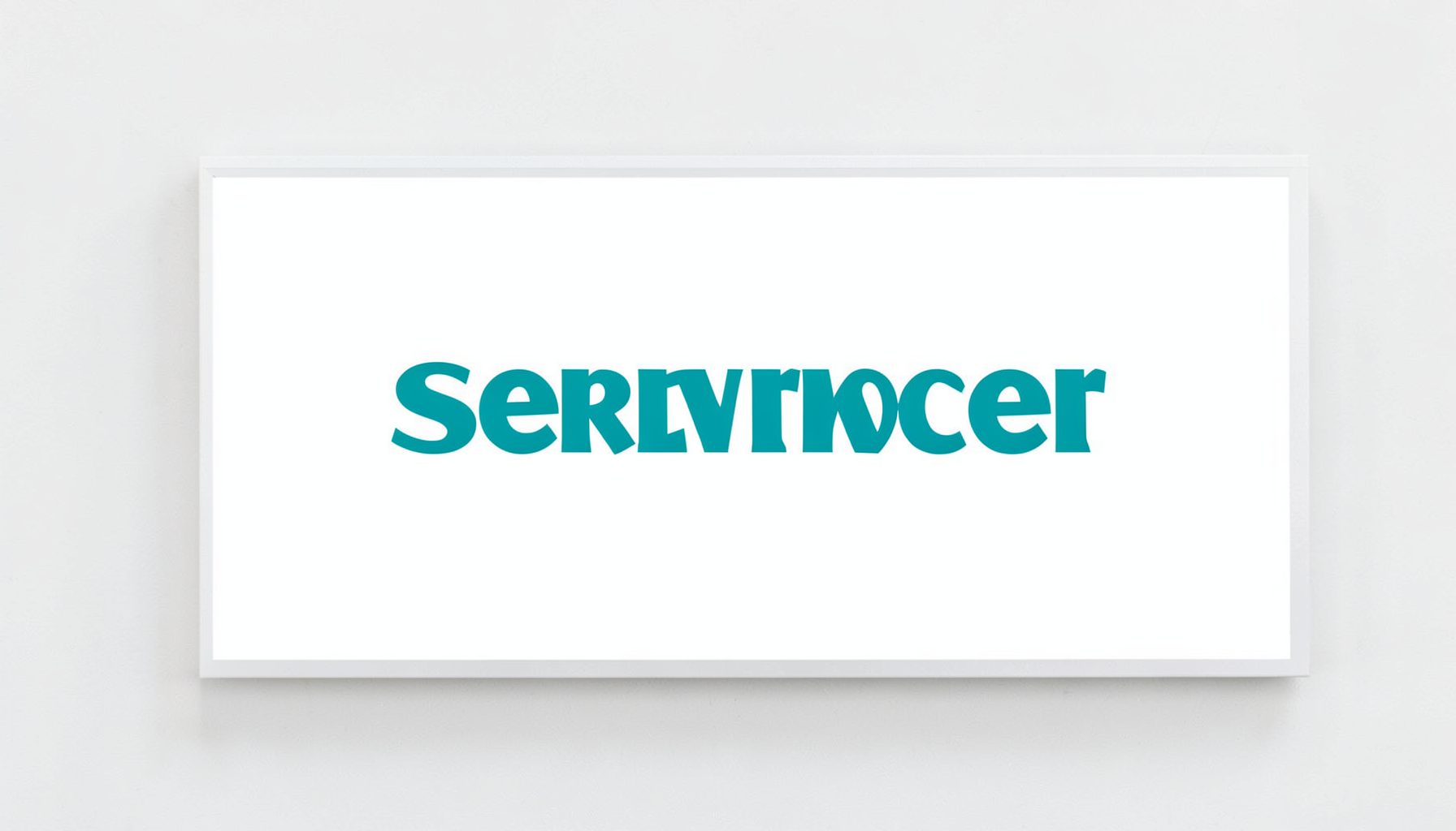 A rectangular logo panel with a white background and light-grey border, displaying a teal wordmark.